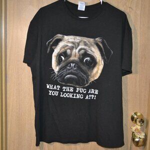What The Pug Are You Looking At? Funny Dog Face Graphic Tee